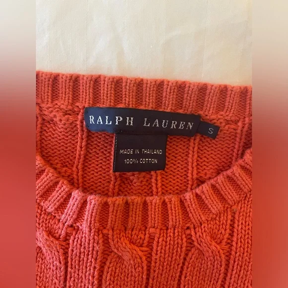 Orange Ralph Lauren Cable Knit Sweater - Picture 6 of 6